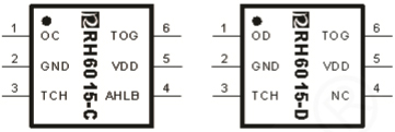 RH6015触摸按键,触摸按键IC,触摸IC,封装示意图